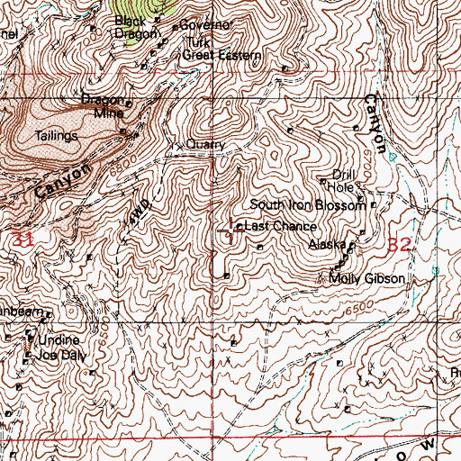 Topographic Map of Last Chance, UT