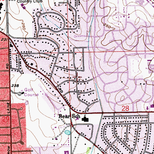 Topographic Map of Wildwood, AL