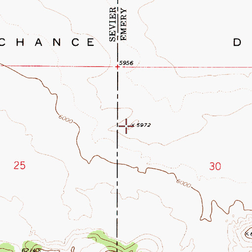 Topographic Map of Last Chance Desert, UT