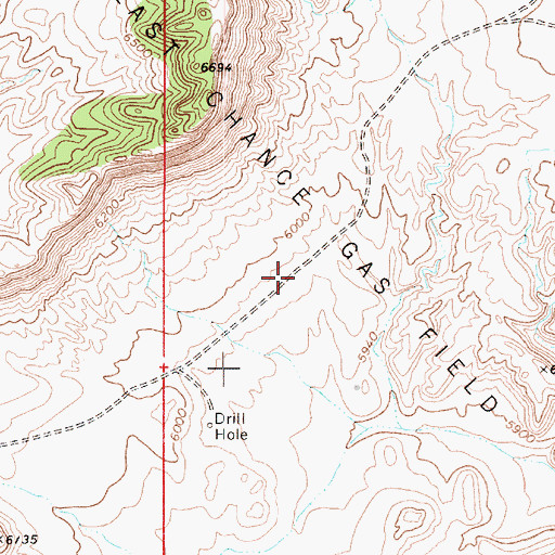 Topographic Map of Last Chance Gas Field, UT