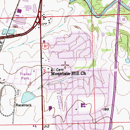 Topographic Map of Windwood, AL