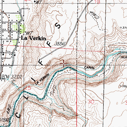 Topographic Map of La Verkin Canal, UT