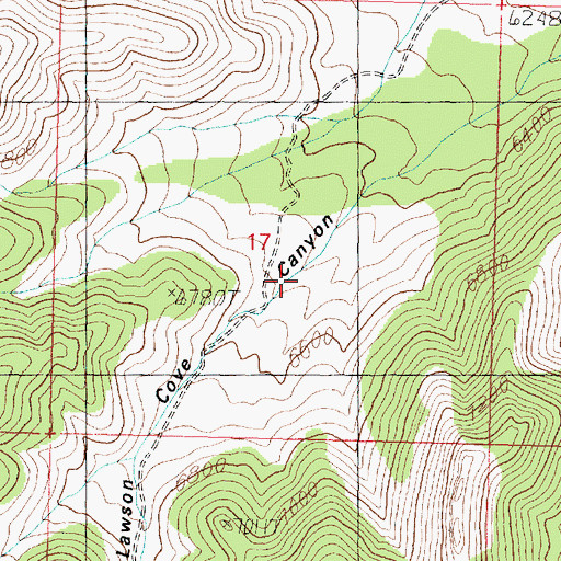 Topographic Map of Lawson Cove Canyon, UT