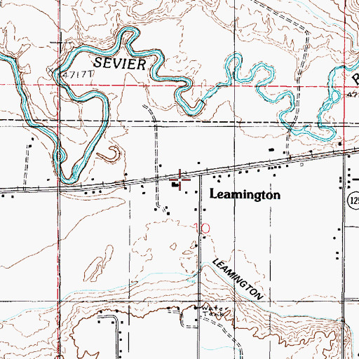 Topographic Map of Leamington, UT