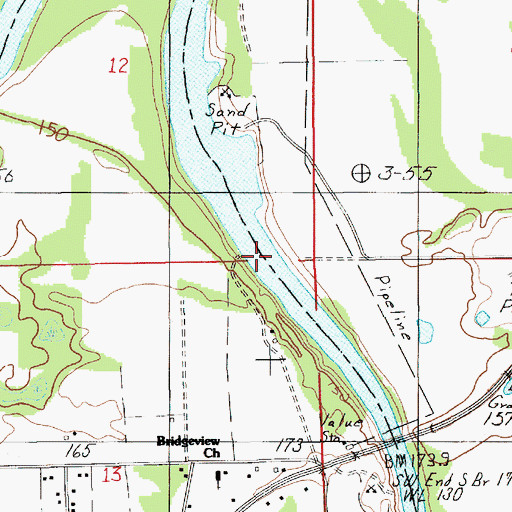 Topographic Map of Winters Ferry (historical), AL