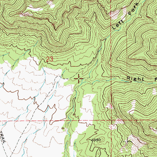 Topographic Map of Left Fork A Canyon, UT