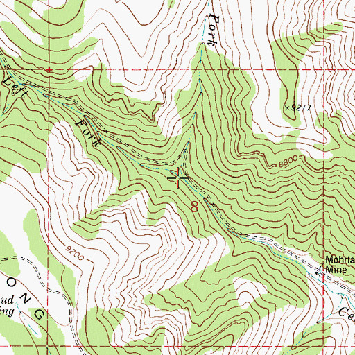 Topographic Map of Left Fork Cedar Creek, UT