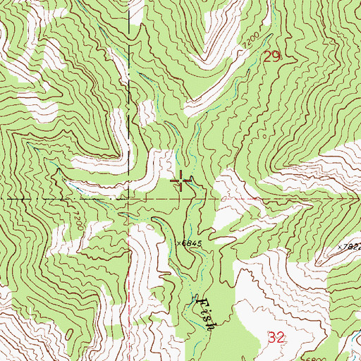 Topographic Map of Left Fork Fish Creek, UT