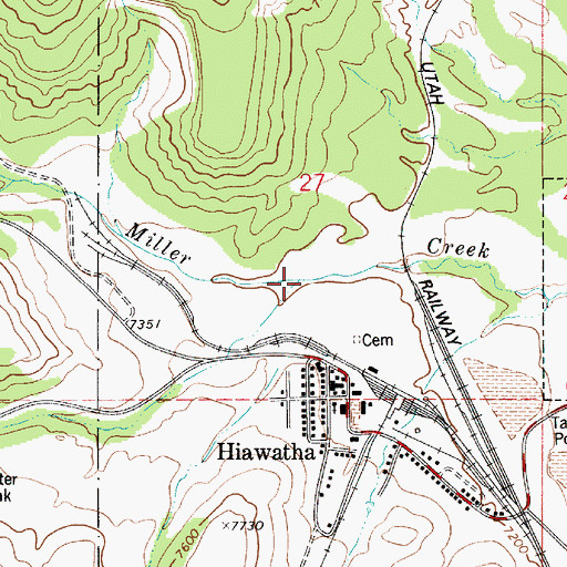 Topographic Map of Left Fork Miller Creek, UT