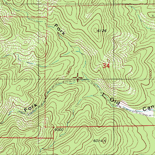 Topographic Map of Left Fork Old Canyon, UT