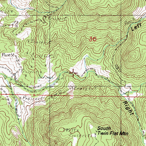 Topographic Map of Left Fork Ranch Canyon, UT