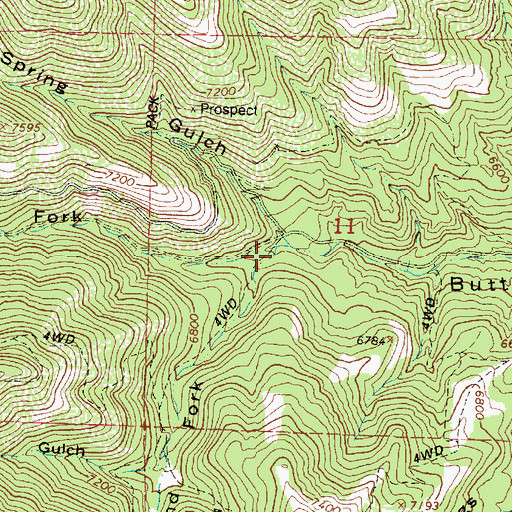 Topographic Map of Left Hand Fork Butterfield Canyon, UT