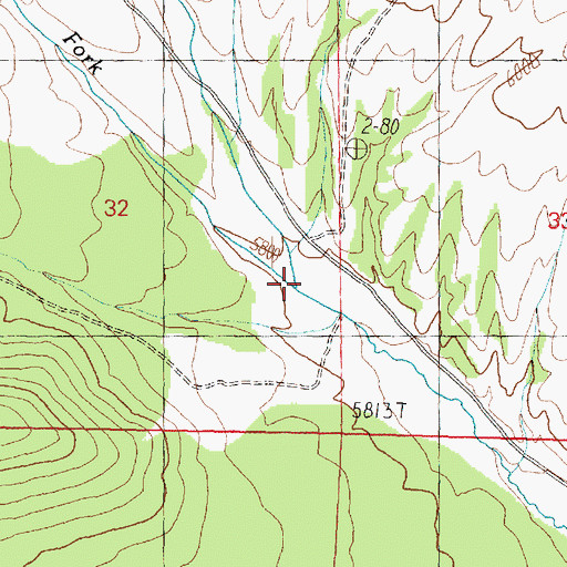 Topographic Map of Left Hand Fork Dove Creek, UT