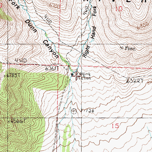 Topographic Map of Left Hand Fork Dunn Canyon, UT