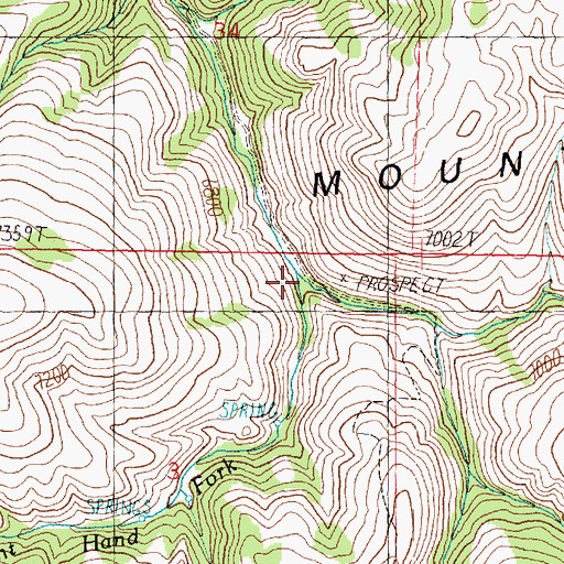 Topographic Map of Left Hand Fork Johnson Creek, UT