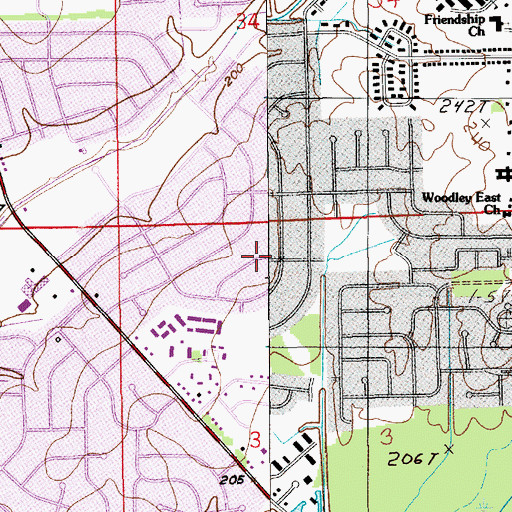 Topographic Map of Woodley East Estates, AL