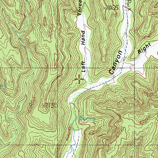 Topographic Map of Left Hand Threeforks Floy Canyon, UT