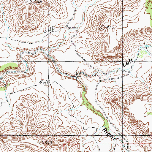 Topographic Map of Left Hand Tusher Canyon, UT