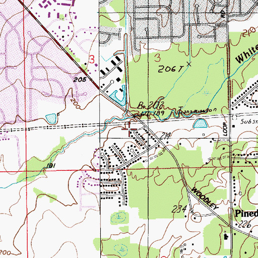 Topographic Map of Woodley Meadows, AL