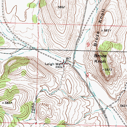 Topographic Map of Leigh Well, UT