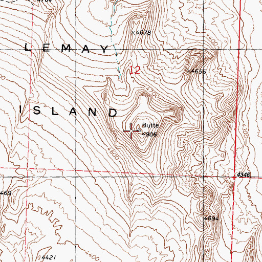 Topographic Map of Lemay Island, UT