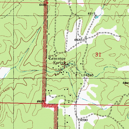 Topographic Map of Lemmon Spring, UT
