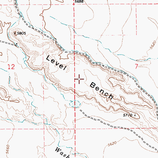 Topographic Map of Level Bench, UT