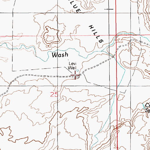 Topographic Map of Levi Well, UT