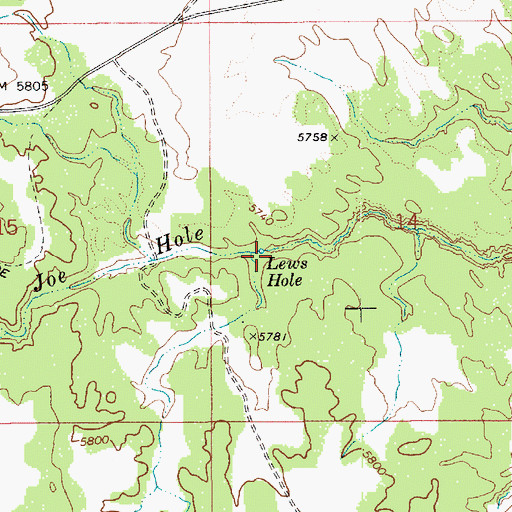 Topographic Map of Lews Hole, UT