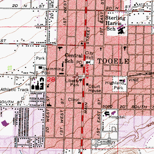 Topographic Map of Liberty Park, UT