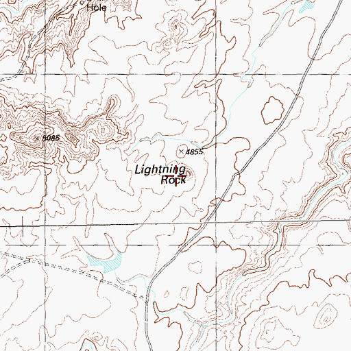 Topographic Map of Lightning Rock, UT