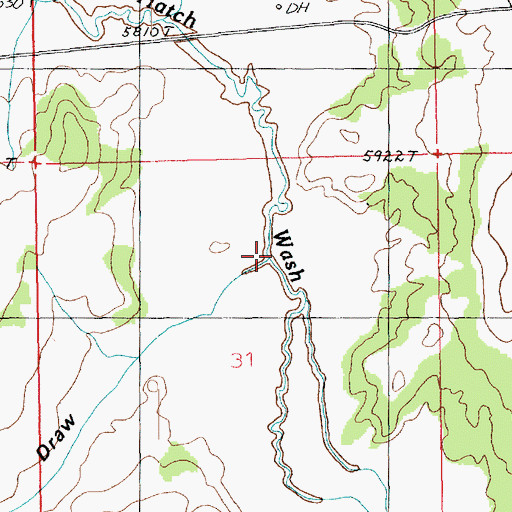 Topographic Map of Lightning Draw, UT