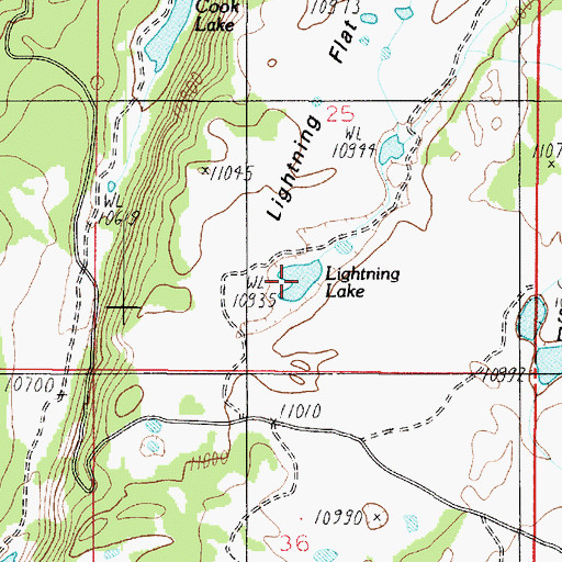 Topographic Map of Lightning Lake, UT