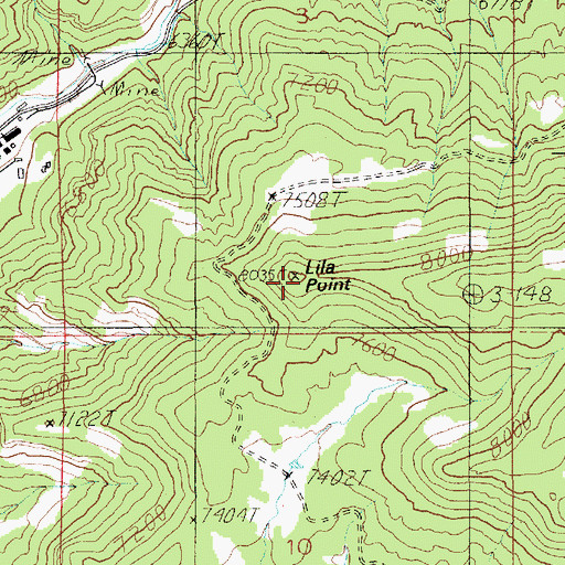 Topographic Map of Lila Point, UT