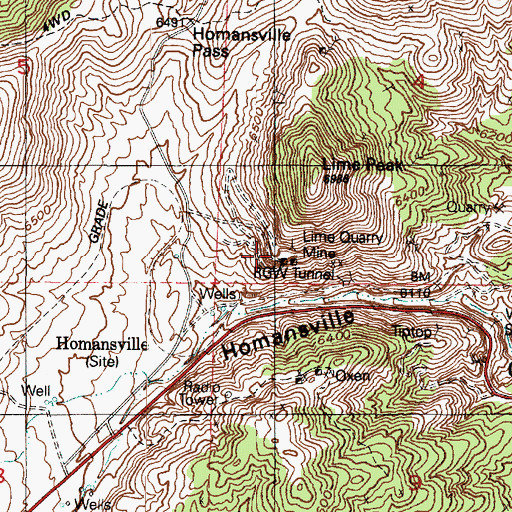 Topographic Map of Lime Quarry Mine, UT