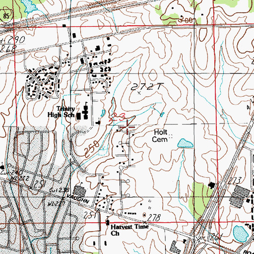 Topographic Map of Young Place, AL