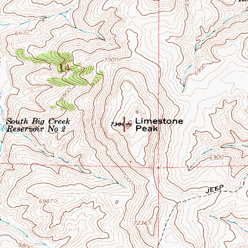 Topographic Map of Limestone Peak, UT