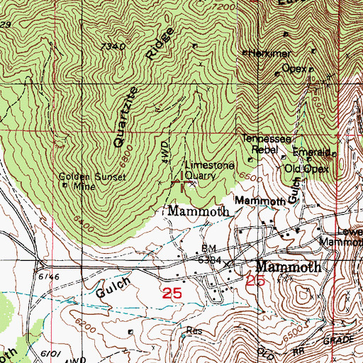 Topographic Map of Limestone Quarry, UT