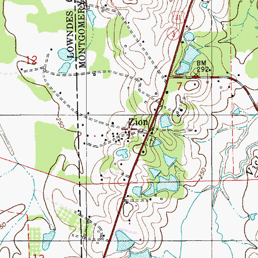 Topographic Map of Zion, AL