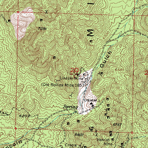 Topographic Map of Lincoln Mine, UT