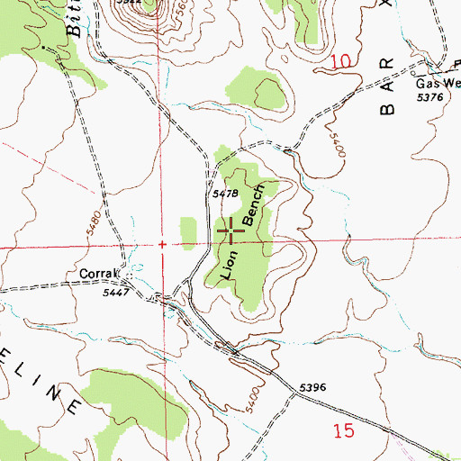 Topographic Map of Lion Bench, UT