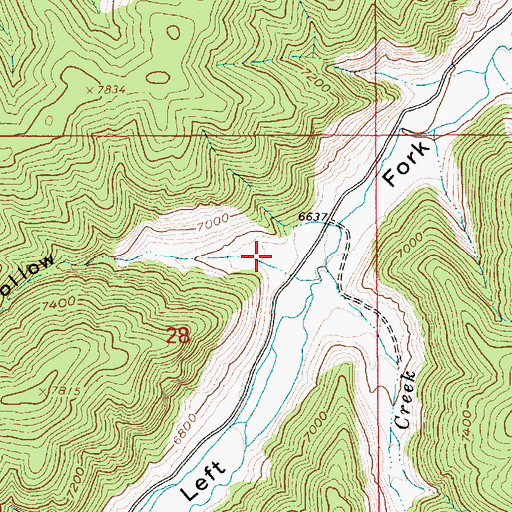 Topographic Map of Lion Hollow, UT