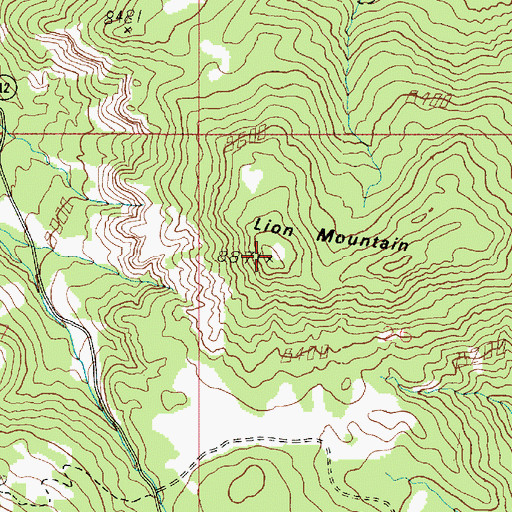 Topographic Map of Lion Mountain, UT
