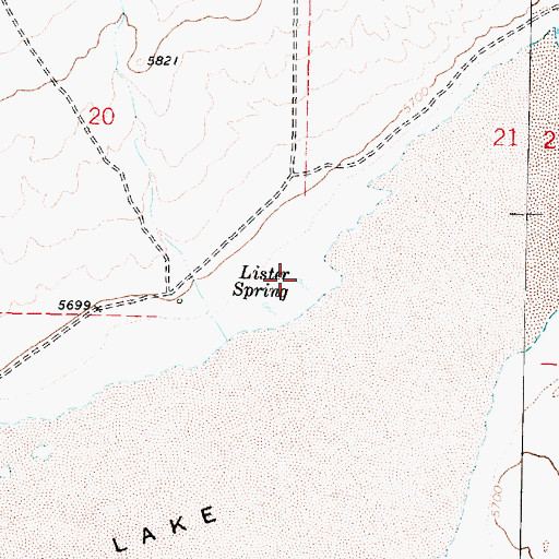 Topographic Map of Lister Spring, UT