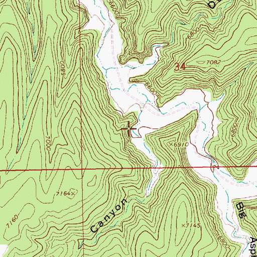 Topographic Map of Little Asphalt Canyon, UT