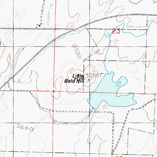 Topographic Map of Little Bald Hill, UT