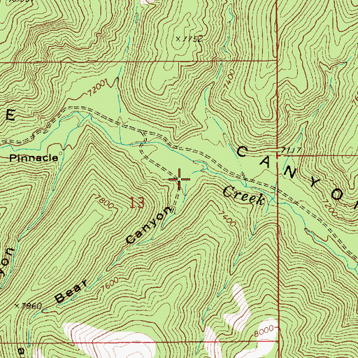 Topographic Map of Little Bear Canyon, UT