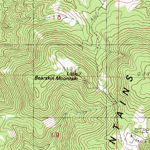 Topographic Map of Little Bearskin Mountain, UT
