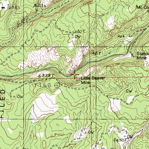 Topographic Map of Little Beaver Mine, UT