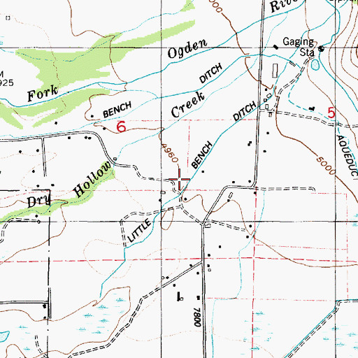 Topographic Map of Little Bench Ditch, UT